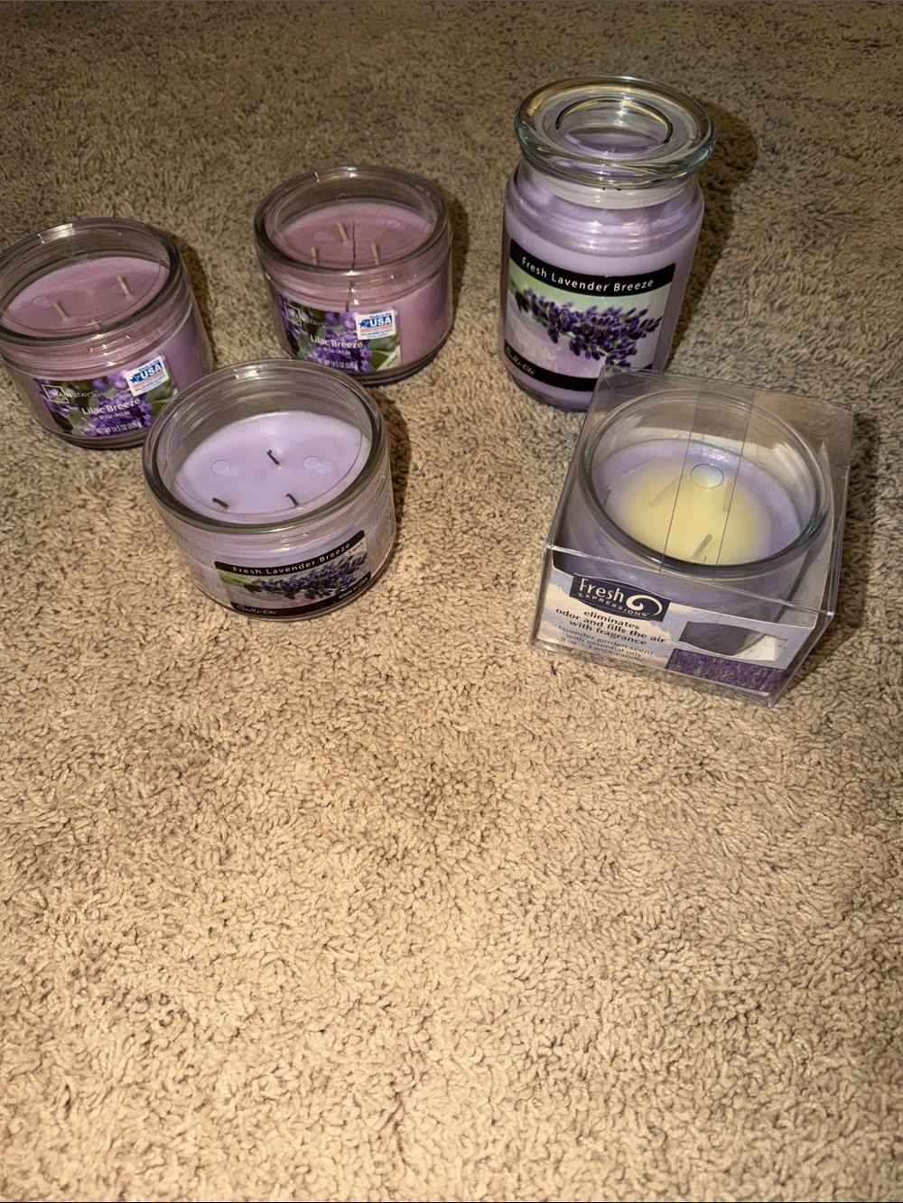 💜Lot of 5 purple candles.💜